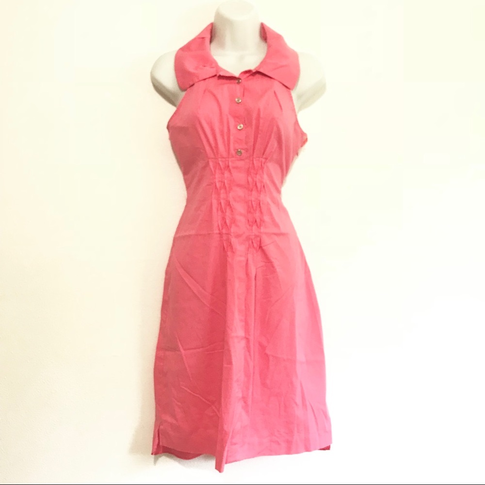 TAHARI Sleeveless Ruched Halter Dress Size 4